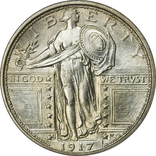USA quarto dollaro Standing Liberty 1917
